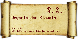 Ungerleider Klaudia névjegykártya